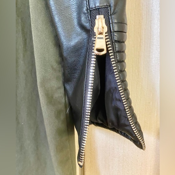 Love Destroyed Womens Army Green Long Black Jacket Coat Classic Practical Cotton - Picture 5 of 11